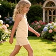 thumbnail image 6 of Cethrio Girls Outfit Sets 2 Piece, Sleeveless Soft Casual Kids Summer Clothing Sets Beige Size 10, 6 of 8