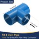 thumbnail image 2 of Uxcell 1Pcs 4" Tee 3 Vías Conector de Accesorios de Tubo, Accesorio de Esquina de Grado de Construcción de Muebles para Estructura de Soporte de Estante de Hágalo Usted Mismo, Conexión de Carpa, Azul, 2 of 6