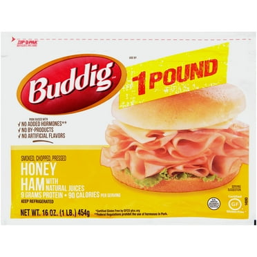 Buddig Original Honey Ham Lunchmeat, Resealable Plastic Pouch 16 oz, 9G of Protein per Serving