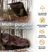 WHITEDUCK 8 x 10 Heavy Duty Tarp Cover Waterproof - 16 Mil Brown w/Grommets & Reinforced Edges