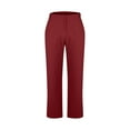 thumbnail image 4 of Christmas Valentine Holiday Gift Men's Pants Button Slacks Baggy Trousers Straight Leg Pants Wide Leg Slacks Trendy Solid Color Trousers Pockets Pants Loose Walking Slacks Casual Work Office Trousers, 4 of 6