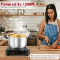 thumbnail image 4 of Moclever 1000W Electric Hot Plate, Electric Infrared Single Burner Portable Countertop Burner with 7.5” Glass Cooktop Stepless, Black, 4 of 13