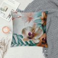 thumbnail image 2 of PHYHOO Throw Pillow Cushion Cover, Exotic Leaves on Blurred Background Floral Themed Modern Art, Decorative Square Accent Pillow Case, Orange Teal White, 2 of 5