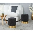 thumbnail image 3 of LumiSource Black Fabric Marla Nesting Ottoman Set, 3 of 6