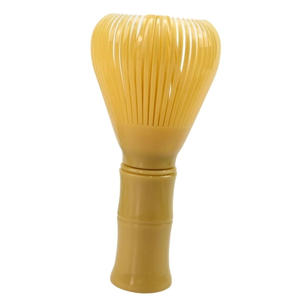 Batidor de matcha, cepillo tradicional japonés Chasen, portátil, de regalo, fácil de limpiar, reutilizable, accesorio para preparar té, licuadora de Amarillo