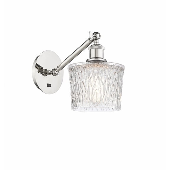 317-1W-PN-G402-LED-Innovations Lighting-Niagra - 1 Light Wall Sconce In Art Nouveau Style-10.88 Inches Tall and 6.5 Inches Wide Polished Nickel Clear