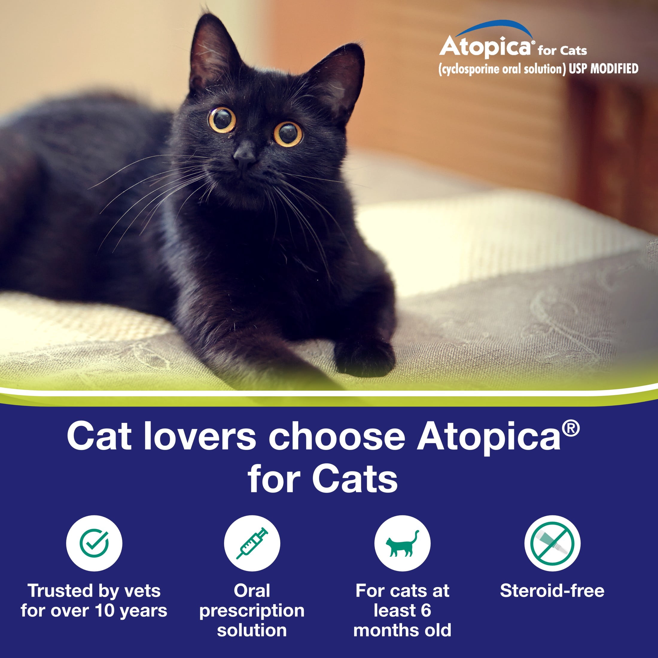 Atopica Cat Atopica for Cats | Allergic Dermatitis Treatment | Cat Itch Relief | Oral Solution | 17 ml