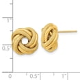 thumbnail image 5 of 14K Yellow Gold Polished Textured Double Love Knot Post Earrings, 5 of 5