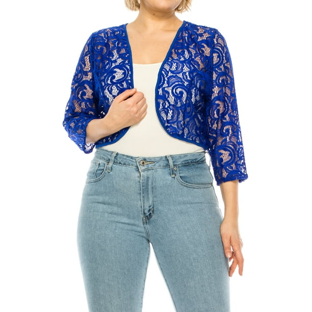 Women's Plus Size Casual Lace Bolero Crochet Cardigan 3/4 Sleeve Jacket - Walmart.com Women'S Plus Size Casual Lace Bolero Crochet Cardigan 3/4 Sleeve Jacket - Walmart.Com