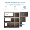 thumbnail image 3 of 9-Cube Storage Organizer, 11in Shelf Opening, Bookcase, Display Shelf, Customizable w/ 3 Removable Back Panels - Greige, 3 of 5