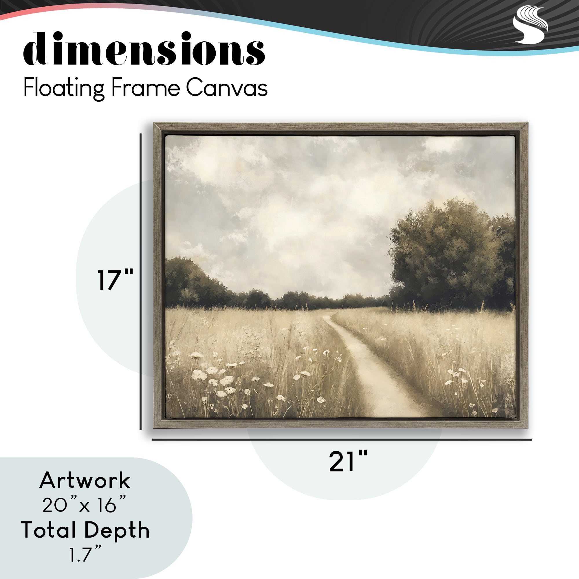 Stupell Industries Journey Through Wildflowers in Meadow Brown Framed Floater Canvas Wall Art, design by Creative Studio