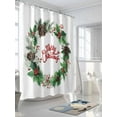 thumbnail image 3 of Merry Christmas Shower Curtain Set ，Waterproof Fabric Shower Curtains Winter Holly Red Berries Pine Cones Shower Curtains for Bathroom,Bathroom Decor 72"x84", 3 of 6