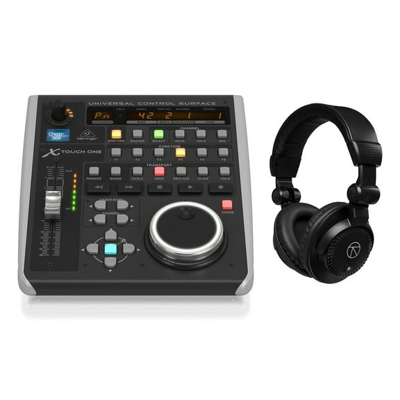 Behringer X-TOUCH ONE Universal Control Surface with Touch-Sensitive Motor Fader, Bundle with TAPH100 Headphones