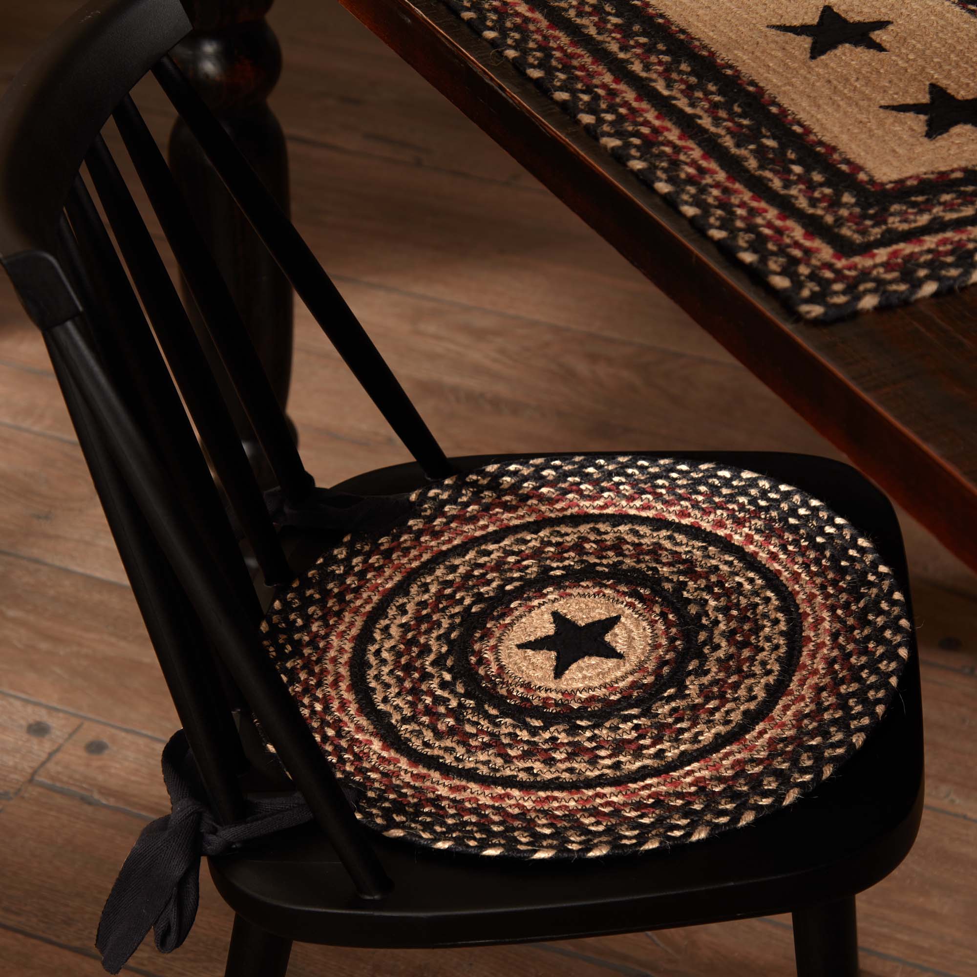 VHC Brands Heritage Farms Primitive Jute Braided Chair Pad - 15-Inch Round Seat Cushion For Dining Room Or Kitchen - Farmhouse Decor