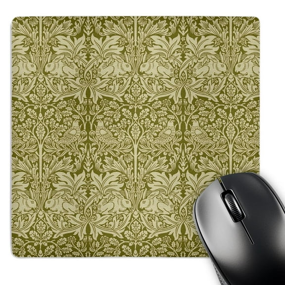 3dRose, William Morris Brer Rabbit Chintz Pattern in Two Tone Brown , MousePad