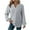Gray (New Upgrade), variant on Htigea Women's Waffle Tops V-Neck Long Sleeve Shirts Casual Loose Fit Pullover Fall Fashion Sweatshirts Army Green S