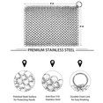 thumbnail image 5 of Stainless Steel Cast Iron Skillet Cleaner Chainmail Cleaning Scrubber 8x6 in With Hanging Ring for Cast Iron Pan, Griddle Pans, BBQ Grills-Square, 5 of 10