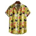 thumbnail image 2 of Camisa hawaiana con gráfico de astronauta y planeta para hombre y mujer, blusa con estampado 3D de sushi, calavera y hongo, camisas hawaianas de manga corta con solapa para niños, 2 of 5