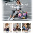 thumbnail image 5 of Tote Bag for Women - Colorful Floral Pattern Shoulder Bag - Large Utility Work Duffle Bag with Zipper Handbag for Travel, Work, Sprots, 5 of 5