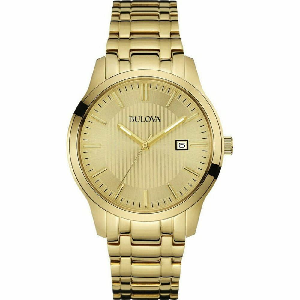 bulova classic gold tone stainless men's watch