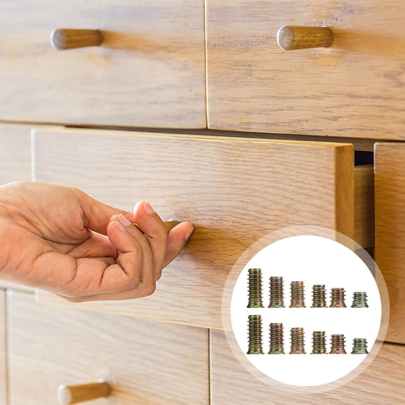 Mobutofu 60pcs Insert Nut Screw In Connecting Nut Inserts T Nut Design Not Rotate Easily Furniture Assemblers