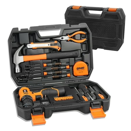

DNA Motoring TOOLS-00016 DNA MOTORING Orange 27 PCs 12V 1300mAh Lithium Cordless Drill & Home Hand Repair Kit Combination Tool Set