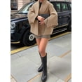 thumbnail image 6 of Women'S Trench Coat Long Sleeve Double Breasted Lapel Casual Jackets Winter Outerwear Khaki XL, 6 of 9