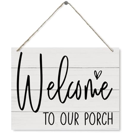 Farmhouse Wood Sign Welcome to Our Porch Decorative Wood Plaque for Hanging Wall Decor Art Home Decor for Front Door Porch Entryway New Home Decor Garden Yard Decor Housewarming Gift