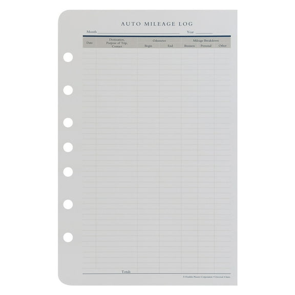 FranklinCovey Auto Mileage Log (Classic Size)
