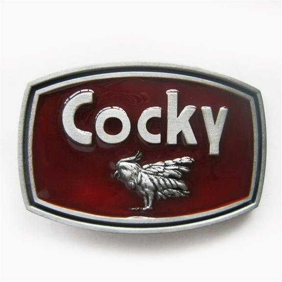 Vintage Enamel Western Animal Belt Buckle