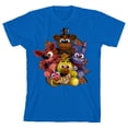 thumbnail image 6 of Five Nights At Freddy's Plush Characters Group Short Youth Royal Blue Crew Neck Short Sleeve T-shirt - XS, 6 of 7
