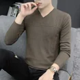 thumbnail image 3 of Suéteres sin capucha con cuello en V para hombre, ropa de punto, suéteres negros para hombre, estilo de negocios, holgados, divertidos, moda urbana, tendencia 2024, cigarrillos, 3 of 5