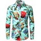 thumbnail image 1 of Camisas hawaianas con flores camisas casuales de manga larga camisas de moda para hombres blusas de playa cubanas ropa para hombres camisas con flores vuelta, 1 of 6