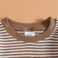 thumbnail image 5 of PEASKJP Long Sleeve Pajamas Baby Boy Newborn Baby Boy Girl Fall Winter Clothes Long Sleeve Bubble Romper Jumpsuit Overall Shorts Infant Clothing Brown,3-6 Months, 5 of 7