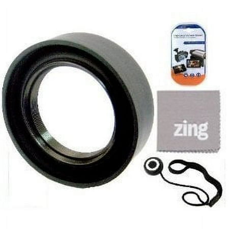 77mm Soft Rubber Lens Hood For Nikon 28-300mm f/3.5-5.6G ED VR AF-S Nikkor Zoom + Cap Keeper + MicroFiber Cleaning Cloth + LCD Screen Protectors