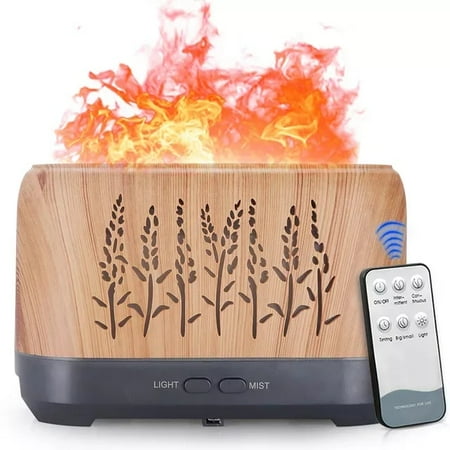 

in Air Humidifier Flame Wood Grain Aroma Essential Oil Diffuser With Remote Control USB Soft Light Humidifier home appliance