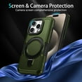 thumbnail image 5 of TECH CIRCLE Case for iPhone 16 Pro Max 2024, Premium Plastic/TPU Hard Case with Sturdy View Kickstand Military Drop Shockproof Protective Rugged Slim Back Cover Shell for iPhone 16 Pro Max,Darkgreen, 5 of 9