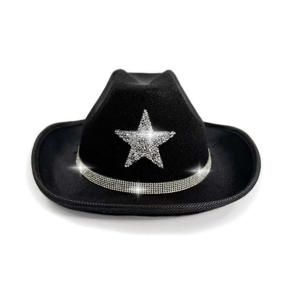 oqasdz Sparkly Star Cowboy Hat for Kids Western Party Festival Sun Outdoor Play for Girls and Boys Comfortable Casual Outwear