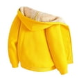thumbnail image 4 of Povozer Girls Zip up Hoodies Teen Fleece Sweatshirts Jacket Casual Fall Hoodie(Yellow,4-5T), 4 of 5