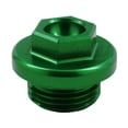 thumbnail image 5 of Works Connection Oil Filler Plug, CNC Machined 6061 T-6 Aluminum, Green Anodized, Replaces Stock Plastic Plug, Kawasaki/Suzuki, Made in USA (24-198), 5 of 5