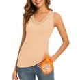 thumbnail image 2 of Sleeveless Thermal Tank Top for Women V Neck Lace Fleece Lined Camisole Base Layer Undershirt, 2 of 7