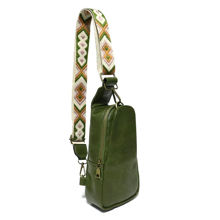 Women's Boho Sling Bag Chest Bag for Women, Green
