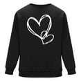 thumbnail image 4 of Long Sleeve Sweatshirt for Men Hearted Printed Casual Crew Neck Basic Spring Fall Tops Loose Fit Comfy Solid Tshirts Plus Size Black XXXL, 4 of 6