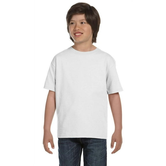 The Gildan Youth DryBlend 56 oz, 50/50 T-Shirt - WHITE - XS