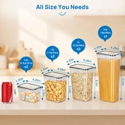Airtight Food Storage Containers Set, Sindcom BPA-Free 7pcs Plastic Kitchen and Pantry Organization Canisters, Black
