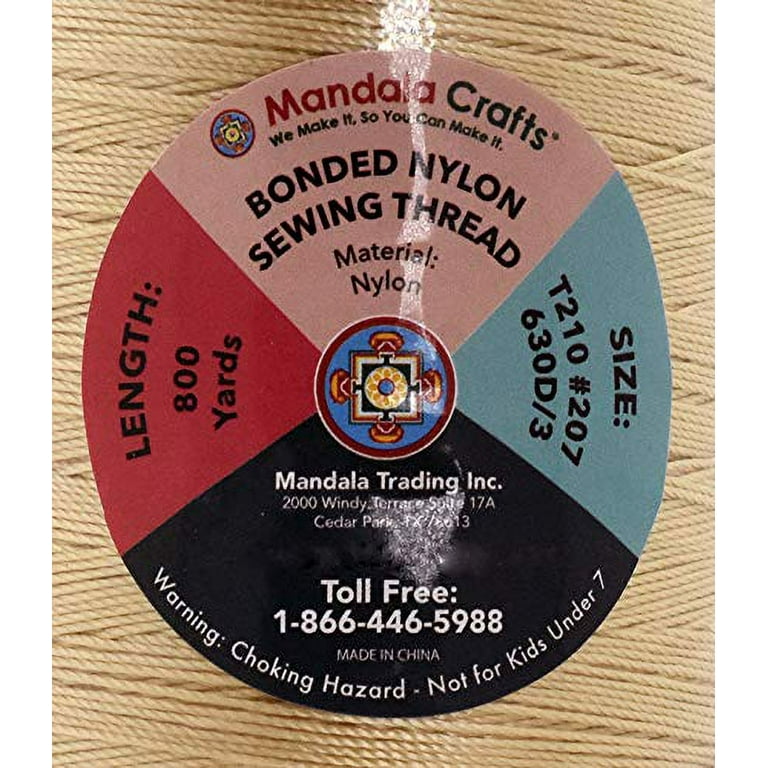 Mandala Crafts Burgundy Heavy Duty Thread - #69 T70 210D/3 1500 yds Polyester Thread for Sewing Machine Outdoor Marine Jeans Leather Thread Drapery