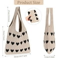 thumbnail image 4 of DAKIMOE Bag Crochet Bags for Women Summer Mesh Beach Tote Bag Knit Hobo Bag Vacation Boho Tote Bag, 4 of 6