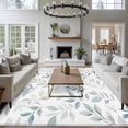 thumbnail image 4 of Blue Teal Botanical Large Area Rugs for Bedroom Living Room, Soft Non Slip Carpet Bedside Rug, Watercolor Spring Summer Leaves Rectangular Floor Cover Kitchen Accent Rug 8'x10' for Dining Room/Office, 4 of 9