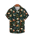 thumbnail image 5 of Men's Hawaiian Xmas Shirt Christmas Snowman Blouse Button Down Short Sleeve Shirts Snowflakes Printed Pullover Christmas Tree Shirt Festival Holiday Shirts Xmas Party Costume, 5 of 5