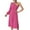 Hot Pink, variant on Fesfesfes Women Dress Off Shoulder Solid Color Long Sleeve Elastic Waist Long Dress Plus Size $10